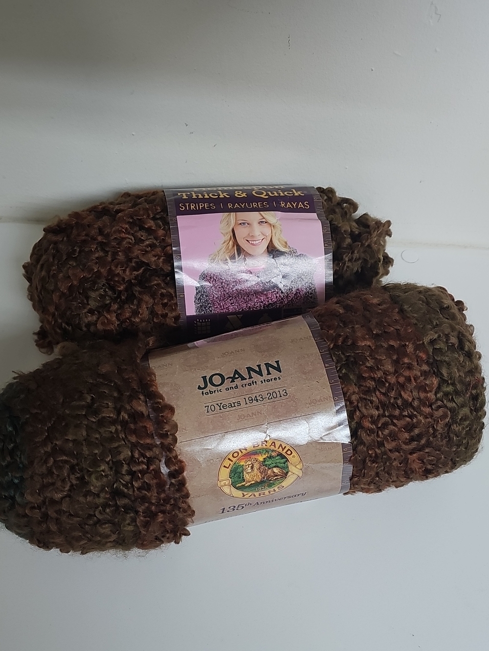 Lion Brand Homespun Thick & Quick Yarn Lot Brown Barley Super Bulky 1.25 Skeins